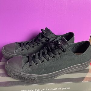 ⭐️ CONVERSE black mono low top Chuck Taylor all star sneakers shoes men’s 11 ⭐️